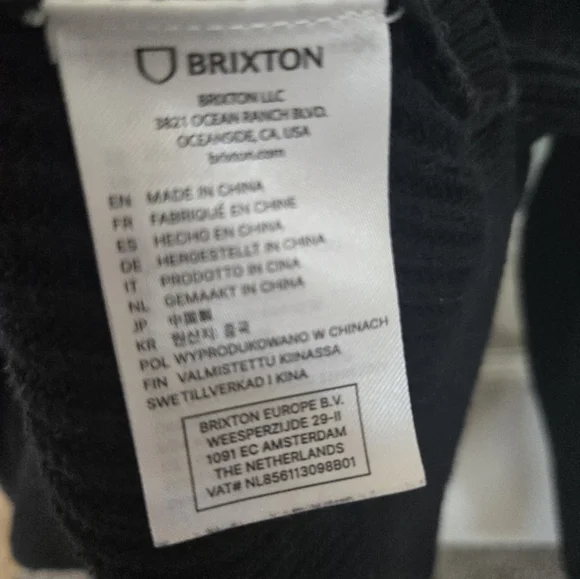 Brixton Black Sweater Jacquard Knit